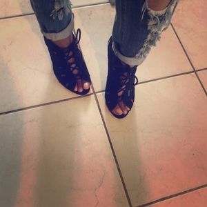 All Black Suede Heels